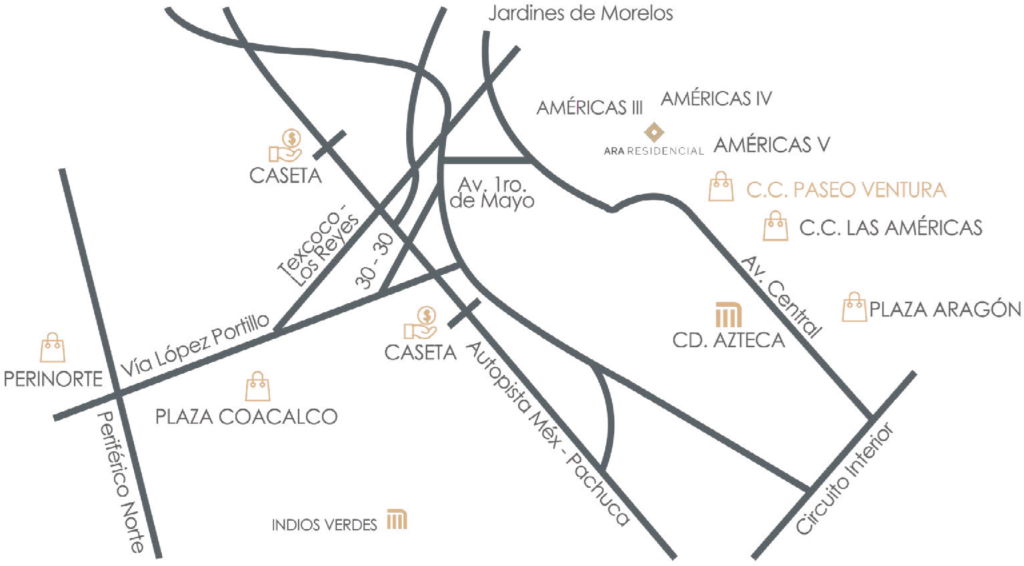 Ubicación del desarrollo Americas V Ubicación del desarrollo Americas V